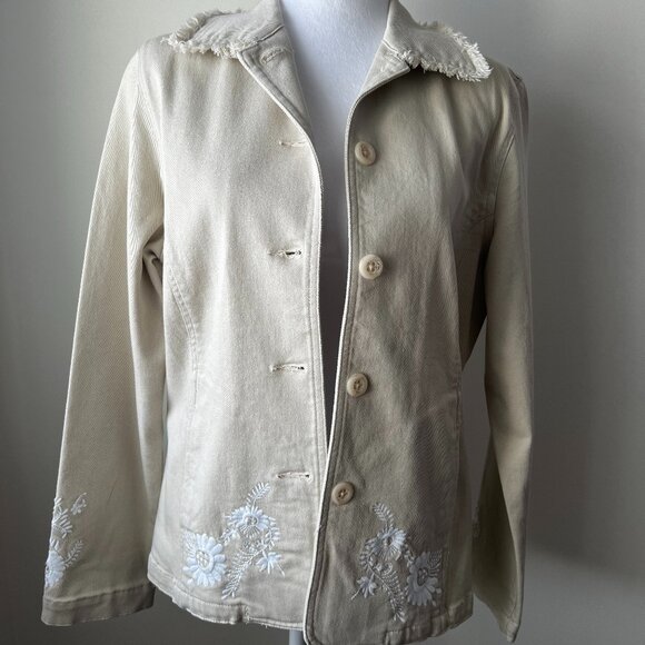 ✨Tabi Embroidered Jacket S | Ecru Cotton Chic | Fun, Edgy, Country Style… - Picture 1 of 16